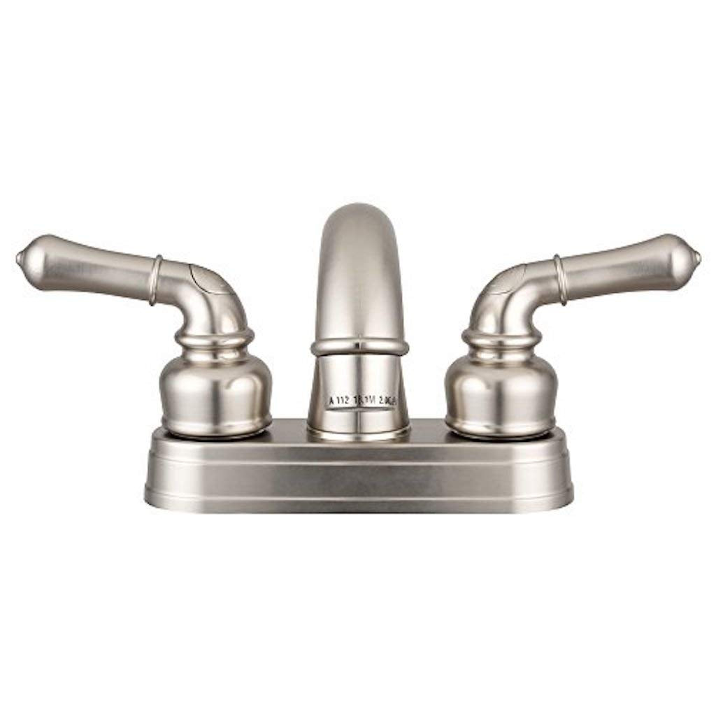Dura Faucet DF-PL620C-SN RV Bathroom Sink Faucet - Smooth Turning 2-Lever (Brushed Satin Nickel)