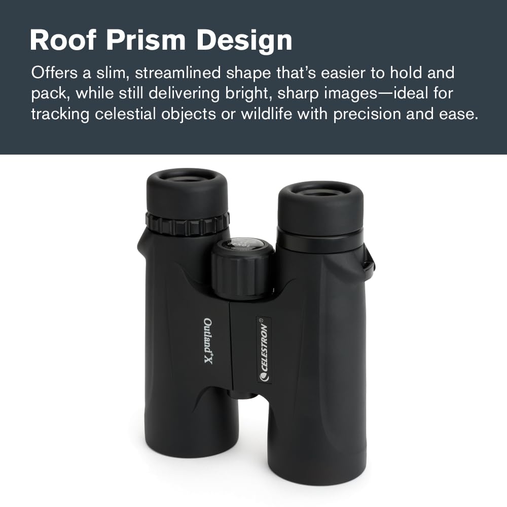 Celestron - Outland X 10x42 Binoculars – Ideal for Birding and Outdoors – 42mm Objective Lenses – 5.5° Field of View – BaK-4 Prisms – Multi-Coated – Waterproof and Fogproof