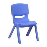 Flash Furniture Emmy Adjustable Classroom Activity Table with 6 Stackable Chairs, Plastic Activity Table for Kids, 23.625" W x 47.25" L, Blue/Gray