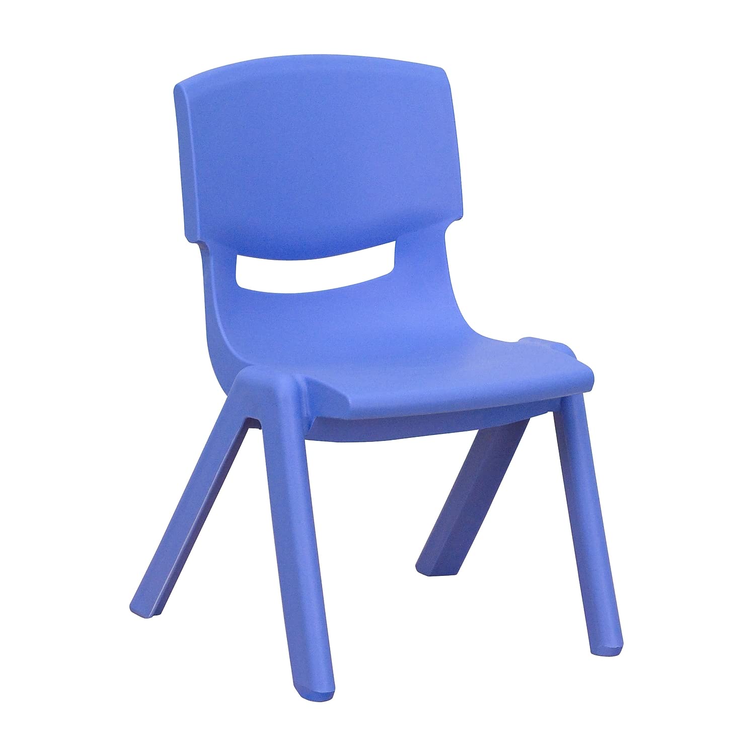 Flash Furniture Emmy Adjustable Classroom Activity Table with 6 Stackable Chairs, Plastic Activity Table for Kids, 23.625" W x 47.25" L, Blue/Gray