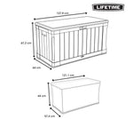 LIFETIME 60186 Heavy-Duty Outdoor Storage Deck Box, 116 Gallon, Desert Sand/Brown