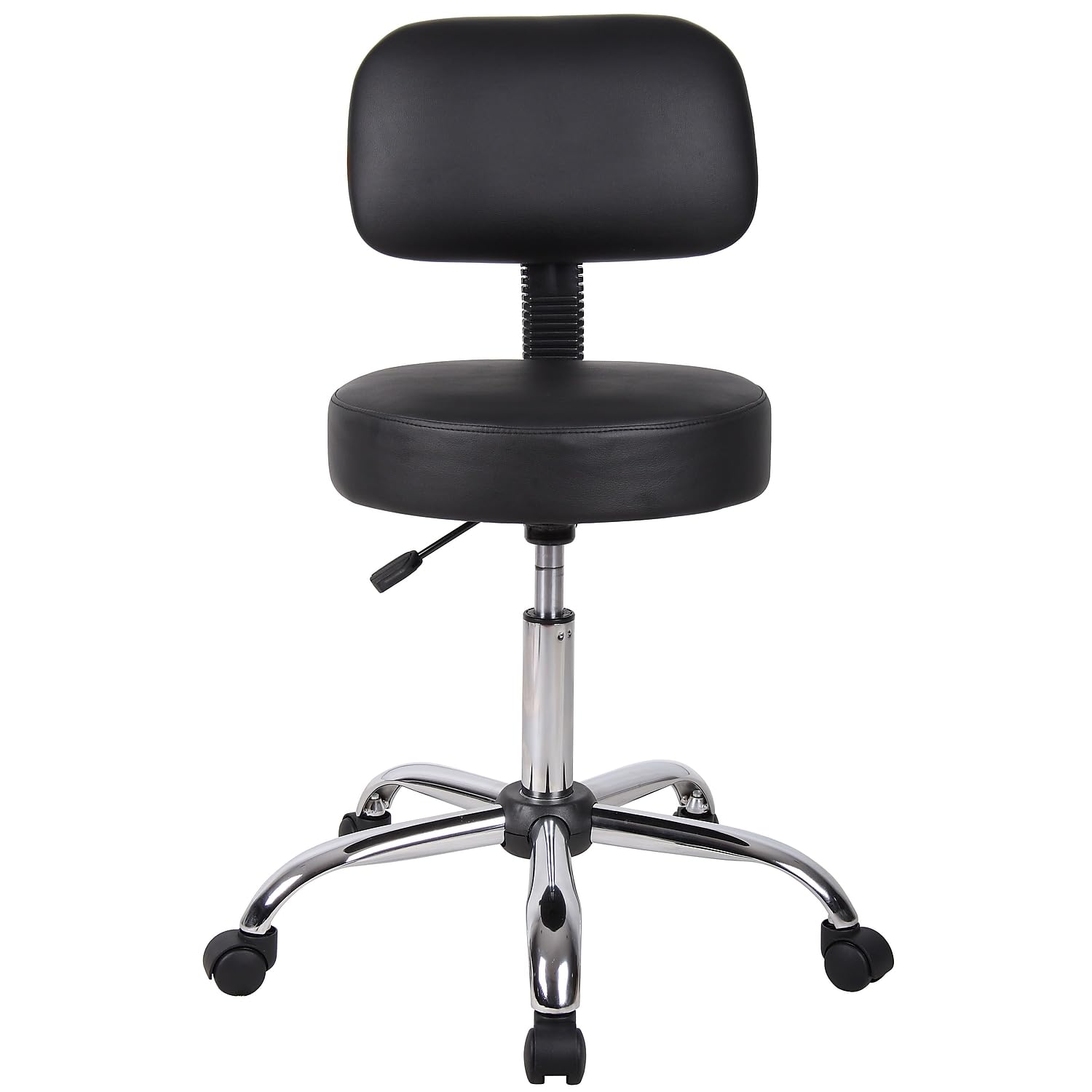 Boss Office Products Antimicrobial Vinyl Medical Spa Stool in Black