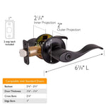 Design House 700534 Springdale Privacy Bed and Bath Door Lever Oil Rubbed Bronze
