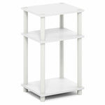 Furinno JUST Side Table, 3-Tier End Table, Open Shelves Night Stand, Bedside Table, Toolless Assembly, for Living Room, Bedroom, Bathroom, Columbia Walnut