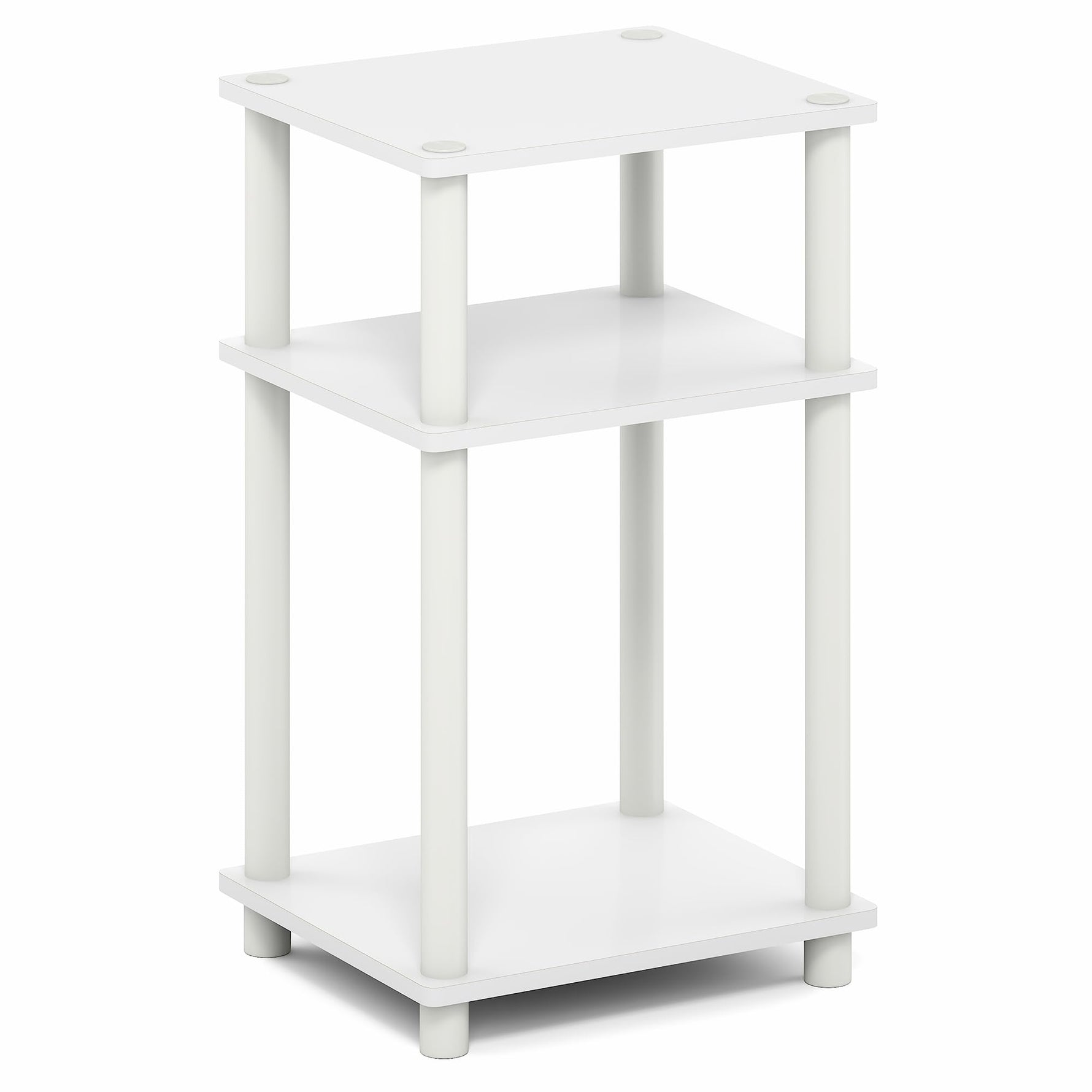 Furinno JUST Side Table, 3-Tier End Table, Open Shelves Night Stand, Bedside Table, Toolless Assembly, for Living Room, Bedroom, Bathroom, Columbia Walnut