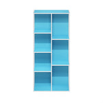 Furinno LUDER Book Shelf, 5-Cube Bookshelf, Reversible Bookcase, 9.4 x 19.5 x 31.5, Easy Assembly, for Living Room, Bedroom, Home Office, White