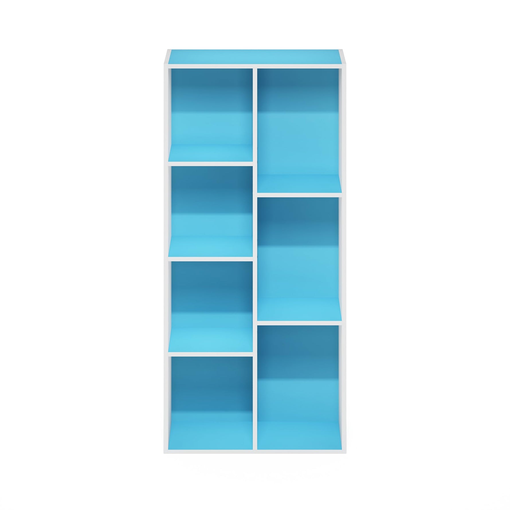Furinno LUDER Book Shelf, 5-Cube Bookshelf, Reversible Bookcase, 9.4 x 19.5 x 31.5, Easy Assembly, for Living Room, Bedroom, Home Office, White