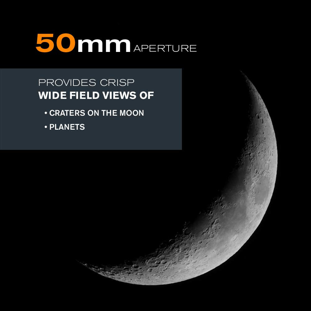 Celestron - PowerSeeker 50AZ Telescope - Manual Alt-Azimuth Telescope for Beginners - Compact and Portable - Bonus Astronomy Software Package - 50mm Aperture