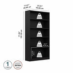 Bush Home Universal Small 2 Shelf Bookcase in Black, Low Storage and Display Bookshelf for Home Office or Living Room Organization