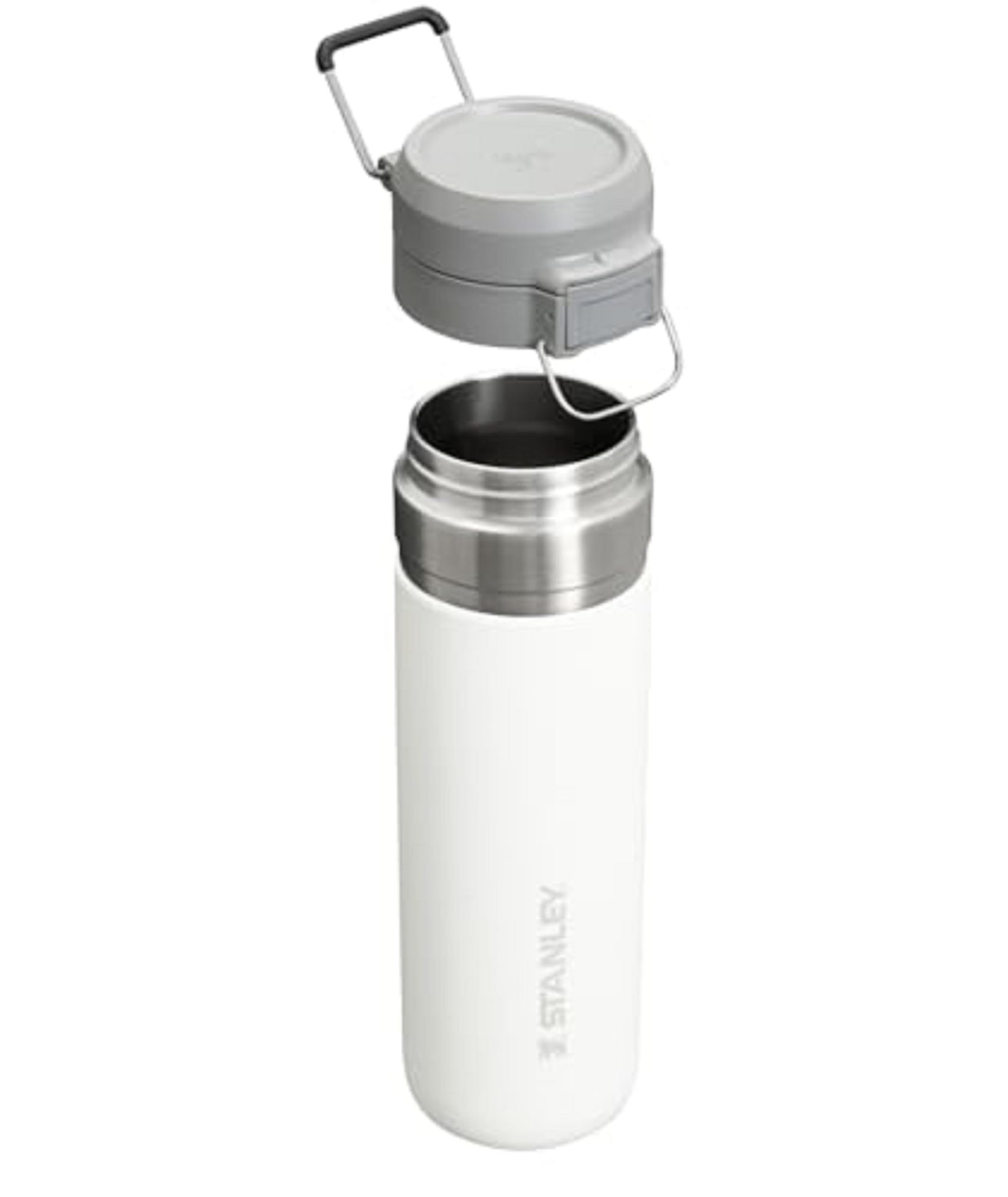 Stanley Quick Flip GO Water Bottle 24 oz | Push Button Lid | Leakproof and Packable for Travel and Sports | Insulated Stainless Steel | BPA-Free | Polar