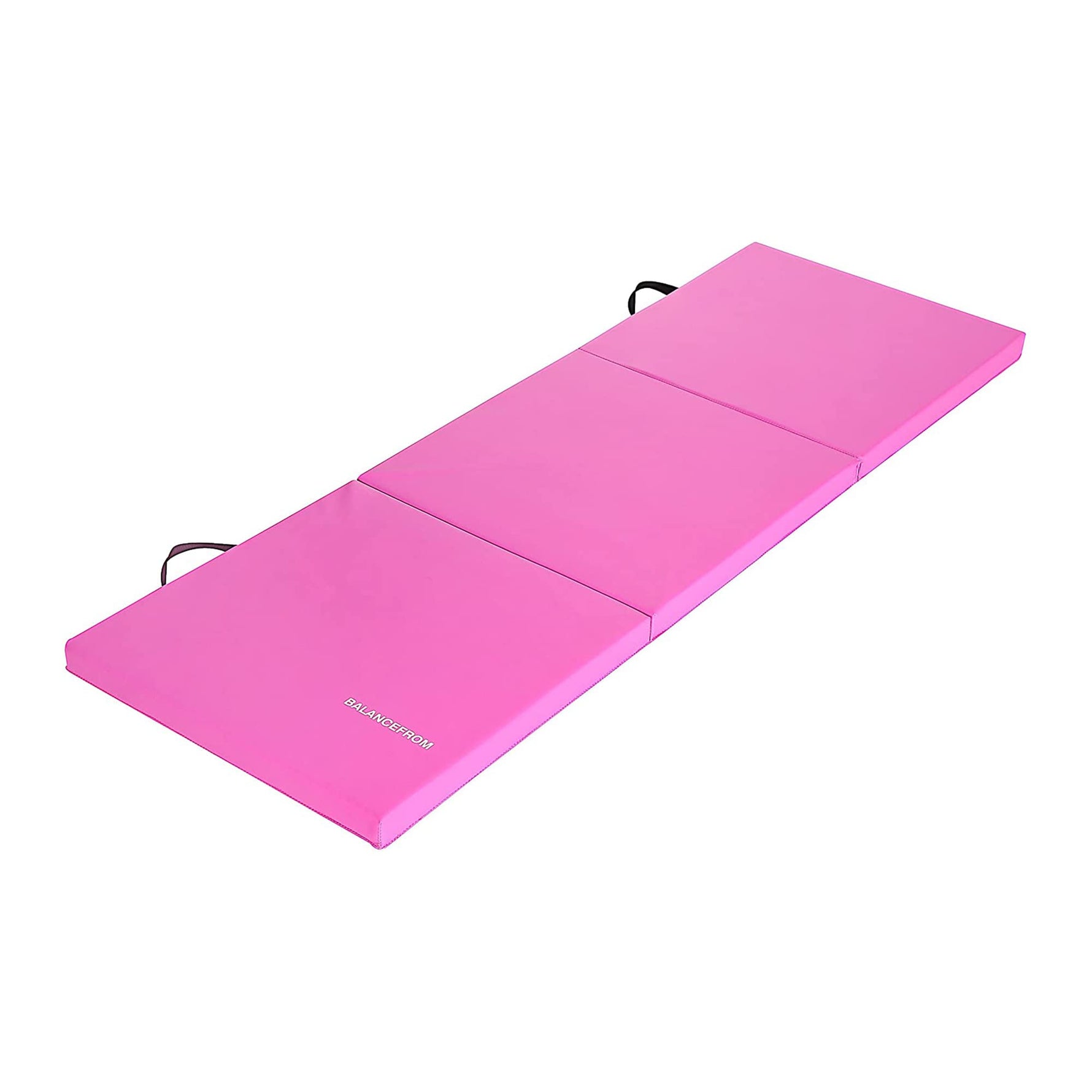 BalanceFrom 6x2 Feet 3-Panel Folding Gymnastics Mat – 2-Inch Thick Pad with Vinyl Surface and Carrying Handles for Tumbling, Yoga, Pilates, Home Workouts, and Martial Arts