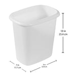 Rubbermaid Vanity Trash Can/Wastebasket 1.5-Gallons/6-Quarts White for Under Counter/Kitchen/Office/Bedroom/Bathroom