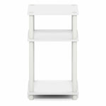 Furinno JUST Side Table, 3-Tier End Table, Open Shelves Night Stand, Bedside Table, Toolless Assembly, for Living Room, Bedroom, Bathroom, Columbia Walnut