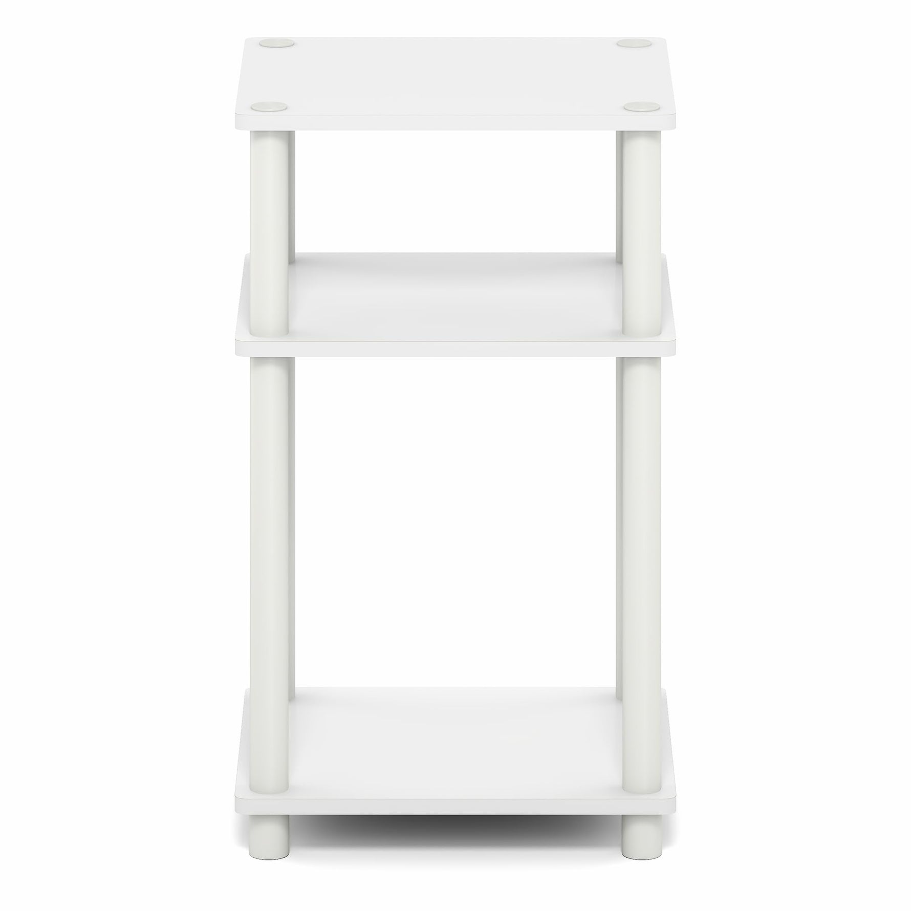 Furinno JUST Side Table, 3-Tier End Table, Open Shelves Night Stand, Bedside Table, Toolless Assembly, for Living Room, Bedroom, Bathroom, Columbia Walnut