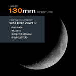 Celestron – AstroMaster 130EQ Newtonian Telescope – Manual Reflector for Beginners – Aluminized Mirror – Adjustable-Height Tripod – Includes Accessories Plus Astronomy Software Package