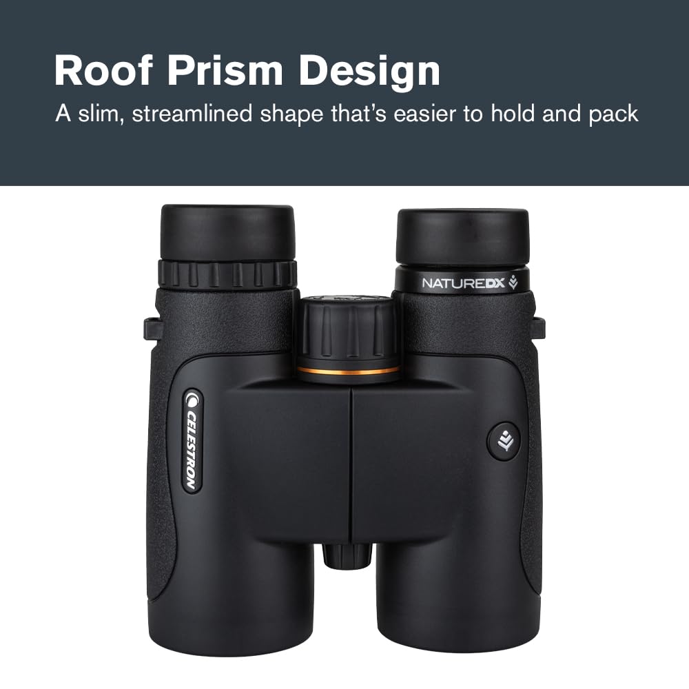 Celestron - Nature DX 8x42 Binoculars – Ideal for Birding and Outdoors – 42mm Objective Lenses – Wide 7.4° Field of View – BaK-4 Prisms – Fully Multi-Coated – Waterproof and Fogproof