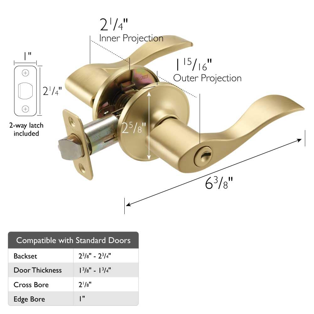 Design House 700534 Springdale Privacy Bed and Bath Door Lever Oil Rubbed Bronze