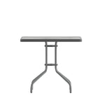 Flash Furniture Barker 23.5" Square Indoor/Outdoor Tempered Glass Patio Side Table, Outdoor Patio Table for Commercial or Residential Use, Clear/Black