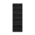 Furinno Jaya Book Shelf, 5-Tier Bookshelf, Bookcase with Adjustable Shelves, 9.5 x 24.5 x 71.2, for Organization and Storage, for Living Room, Bedroom, Home Office, Blackwood