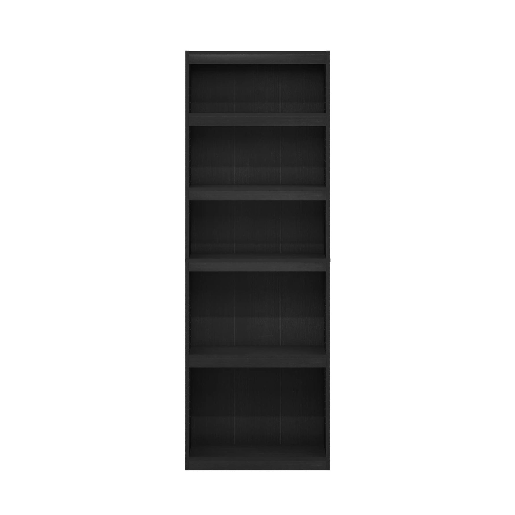 Furinno Jaya Book Shelf, 5-Tier Bookshelf, Bookcase with Adjustable Shelves, 9.5 x 24.5 x 71.2, for Organization and Storage, for Living Room, Bedroom, Home Office, Blackwood