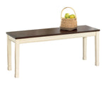 Signature Design by Ashley Whitesburg Cottage Rectangular Dining Bench, Brown & Antique White