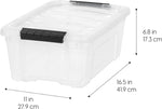 IRIS USA 6-Pack 6 Quart Storage Bins with Lids | Transparent design makes contents easy to find. Ideal for shoes, photos, documents, and small essentials. Nestable design