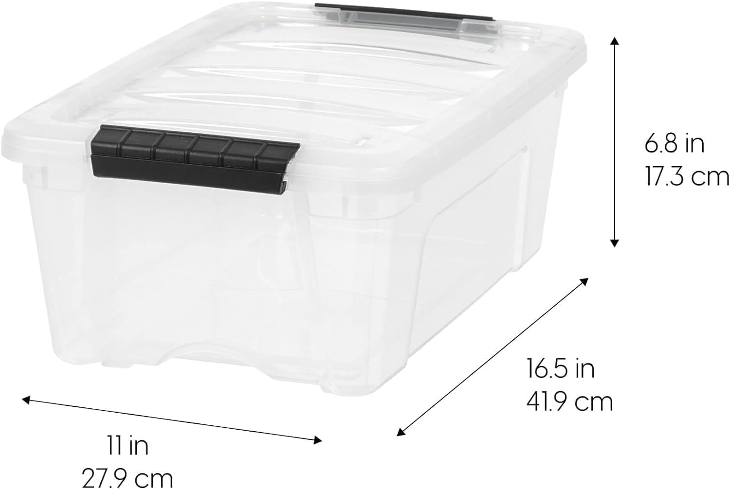 IRIS USA 6-Pack 6 Quart Storage Bins with Lids | Transparent design makes contents easy to find. Ideal for shoes, photos, documents, and small essentials. Nestable design