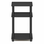 Furinno JUST Side Table, 3-Tier End Table, Open Shelves Night Stand, Bedside Table, Toolless Assembly, for Living Room, Bedroom, Bathroom, Columbia Walnut