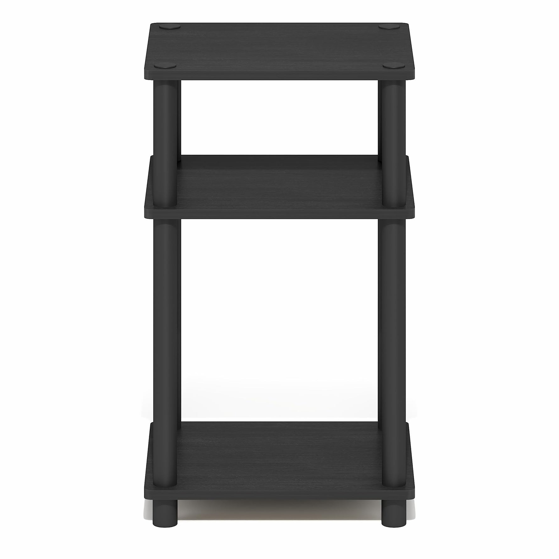Furinno JUST Side Table, 3-Tier End Table, Open Shelves Night Stand, Bedside Table, Toolless Assembly, for Living Room, Bedroom, Bathroom, Columbia Walnut