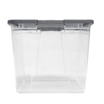 HOMZ 2-Pack Secure Latch, Clear Plastic Storage Organizer Bins, 64 Quart, Gray Lid - Heavy-Duty Container Boxes with Lids for Home, Office, and Garage