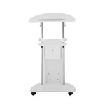 Techni Mobili Sit-to-Stand Rolling Adjustable Height Laptop Cart with Storage, Graphite, 22 x 16 x 46