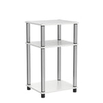 Furinno JUST Side Table, 3-Tier End Table, Open Shelves Night Stand, Bedside Table, Toolless Assembly, for Living Room, Bedroom, Bathroom, Columbia Walnut