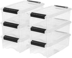 IRIS USA 6-Pack 6 Quart Storage Bins with Lids | Transparent design makes contents easy to find. Ideal for shoes, photos, documents, and small essentials. Nestable design
