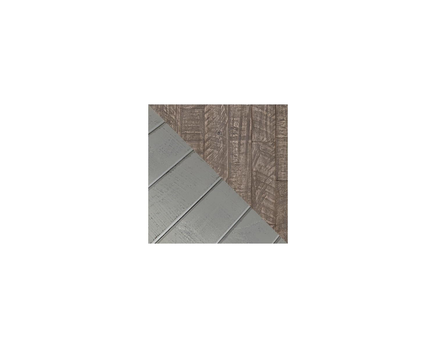 Signature Design by Ashley Havalance Farmhouse Rectangular End Table, Floor Shelf, Wood, 26" W x 24.13" D x 24" H, Vintage Gray & White with Weathered Finish
