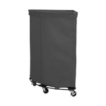 Corner Heavy-Duty Canvas Hamper w/Wheels, 24"W x 17.7"D, Natural White | Space-saving corner design holds 3 to 4 loads of laundry with a durable steel frame, smooth-rolling locking wheels