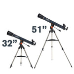 Celestron – AstroMaster 90AZ Telescope – Refractor Telescope – Fully-Coated Glass Optics – Adjustable-Height Tripod – Bonus Astronomy Software Package