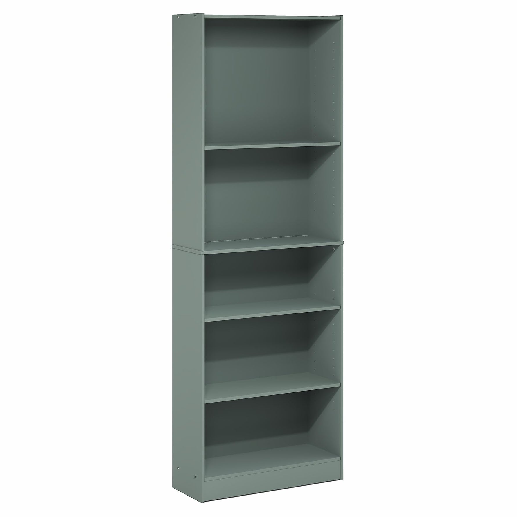 Furinno Jaya Book Shelf, 5-Tier Bookshelf, Bookcase with Adjustable Shelves, 9.5 x 24.5 x 71.2, for Organization and Storage, for Living Room, Bedroom, Home Office, Blackwood