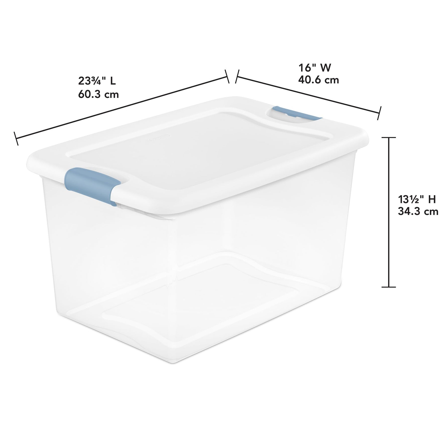 Sterilite 4-Pack 64 Quart Latching Box, Clear Plastic Storage Organizer Bins with White Lids - Large Stackable Containers for Home Bedroom, Dorm Room, and Closet Organization