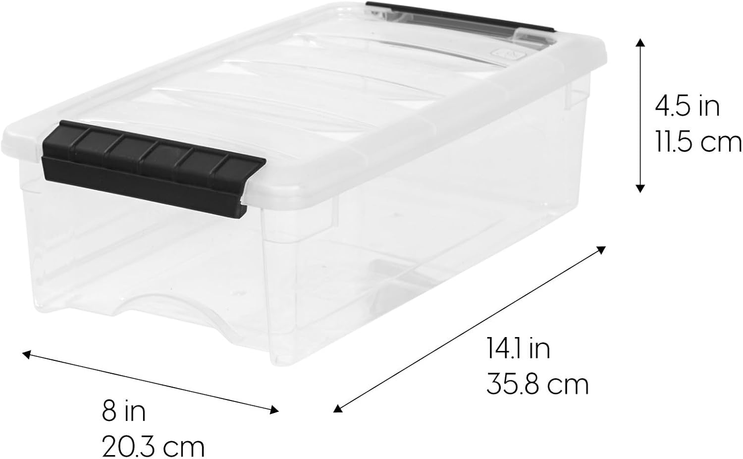 IRIS USA 6-Pack 6 Quart Storage Bins with Lids | Transparent design makes contents easy to find. Ideal for shoes, photos, documents, and small essentials. Nestable design