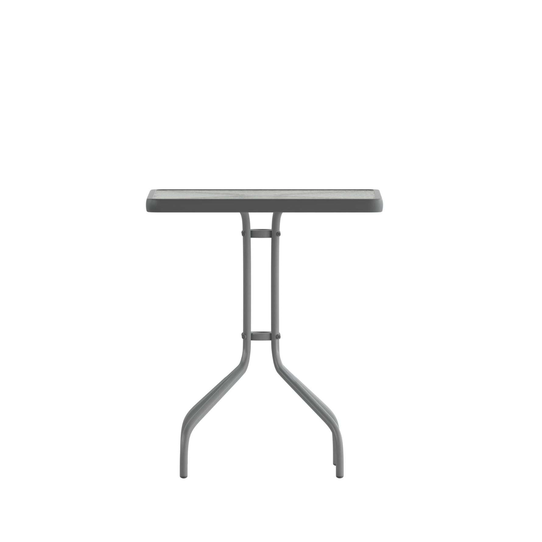 Flash Furniture Barker 23.5" Square Indoor/Outdoor Tempered Glass Patio Side Table, Outdoor Patio Table for Commercial or Residential Use, Clear/Black