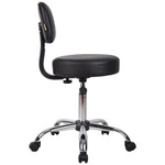 Boss Office Products Antimicrobial Vinyl Medical Spa Stool in Black