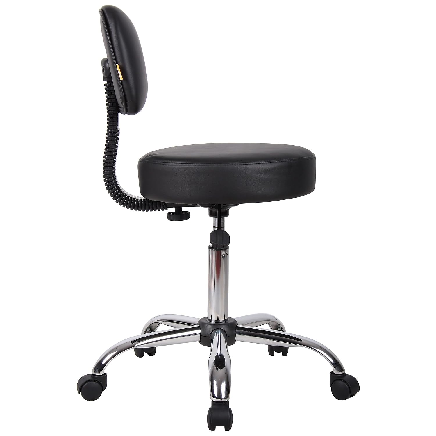 Boss Office Products Antimicrobial Vinyl Medical Spa Stool in Black
