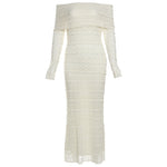 Fashionable Elegant Socialite Style Off-shoulder Lace Dress Women