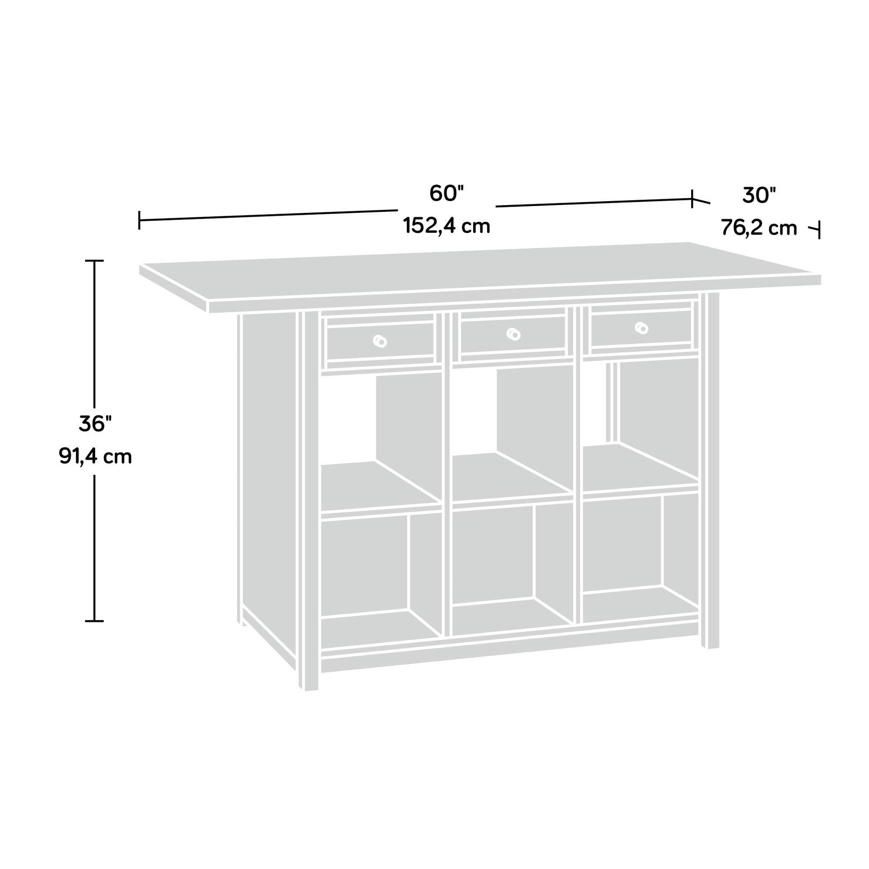 Sauder Craft Pro Series Durable Craft Work Table with Storage/Pantry cabinets, Mystic Oak Finish