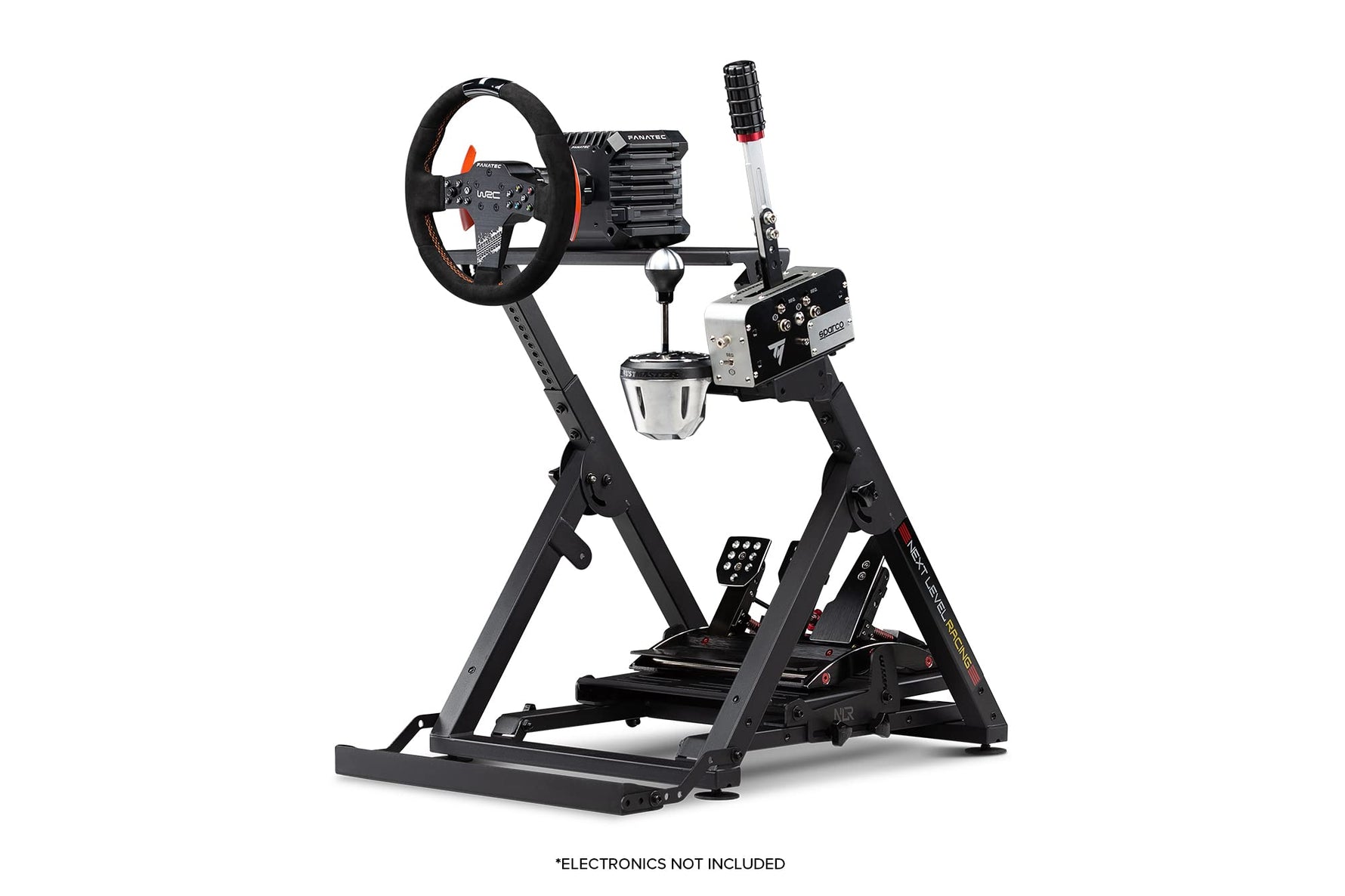 Next Level Racing Wheel Stand 2.0. Steering wheel stand for Thrustmaster, Fanatec, moza Racing on PC and video game consoles. Upgradeable to full cockpit with GTSeat add-on (not included)