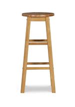 Linon Natural Barstool with Round Seat, 24-Inch