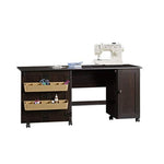 Sauder Miscellaneous Storage Easy Rolling Sewing and Craft Table/Cart/ Pantry cabinets, Cinnamon Cherry finish