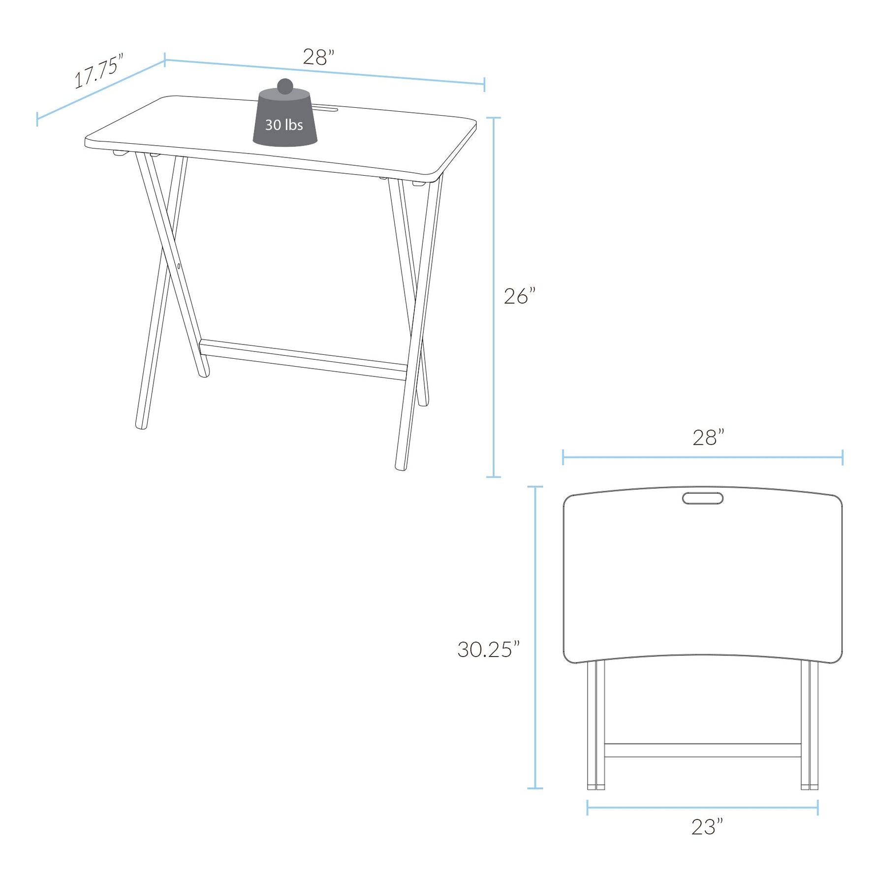 Presto Products Company American Trails Arizona Folding Table with Solid Red Oak,Warm Brown