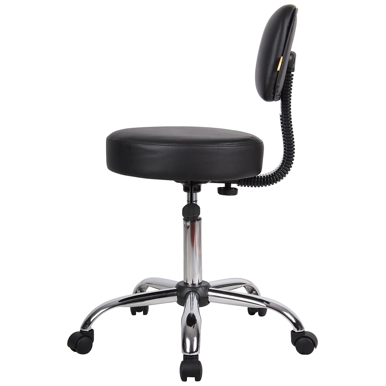 Boss Office Products Antimicrobial Vinyl Medical Spa Stool in Black