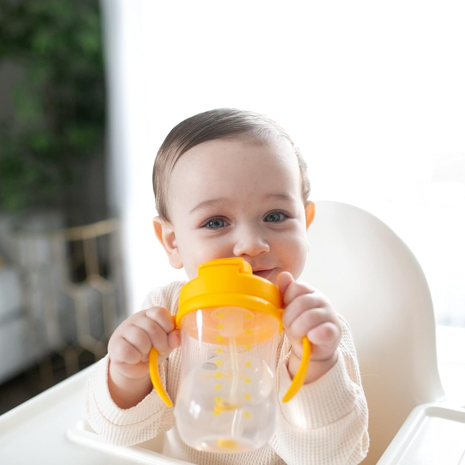 Dr. Brown's Milestones Baby's First Straw Cup, Training Cup with Weighted Straw, 9 oz/270 mL, BPA-free, 6m+, Dark Blue, 1-Pack
